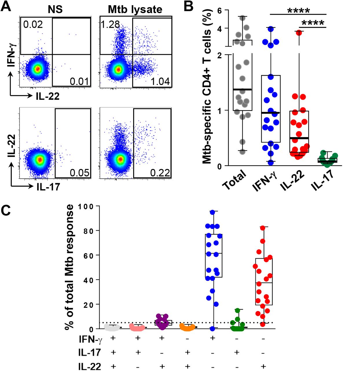 Characterization of Mycobacterium tuberculosis-specific Th22 cells 