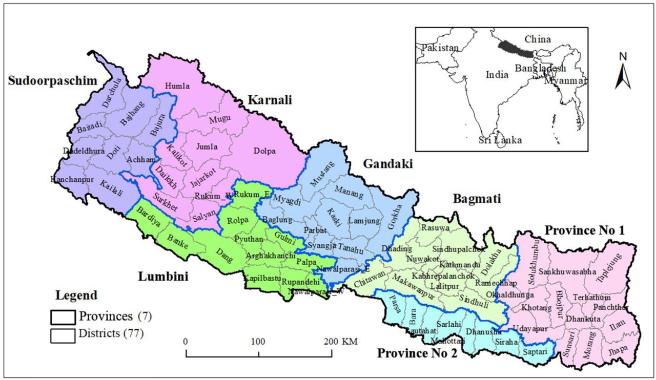 New Map Of Nepal With 77 District Execution Of Intervention Matters More Than Strategy: A Lesson From The  Spatiotemporal Assessment Of Covid-19 Clusters In Nepal | Medrxiv