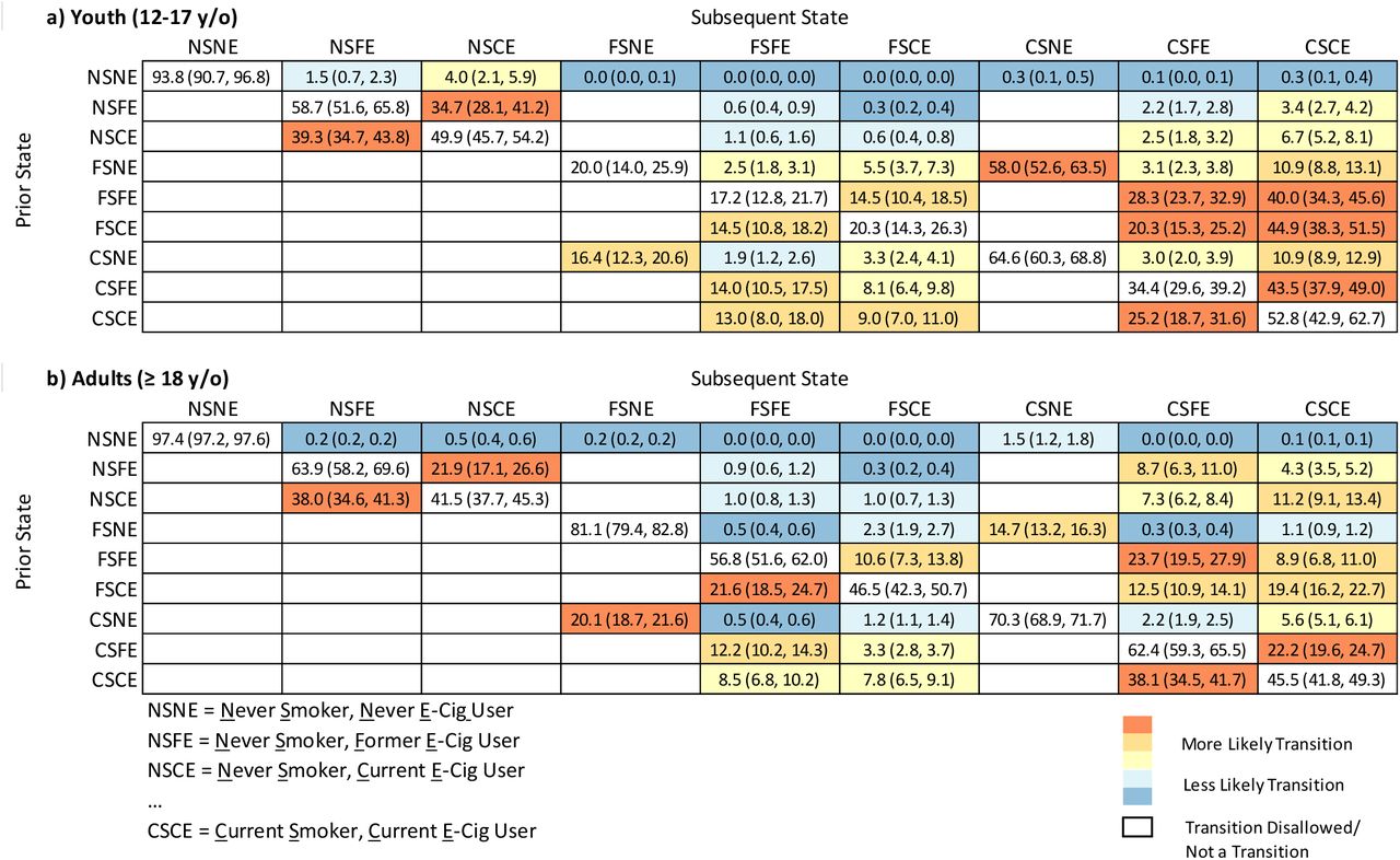 Longitudinal Transitions in Initiation Cessation and Relapse of