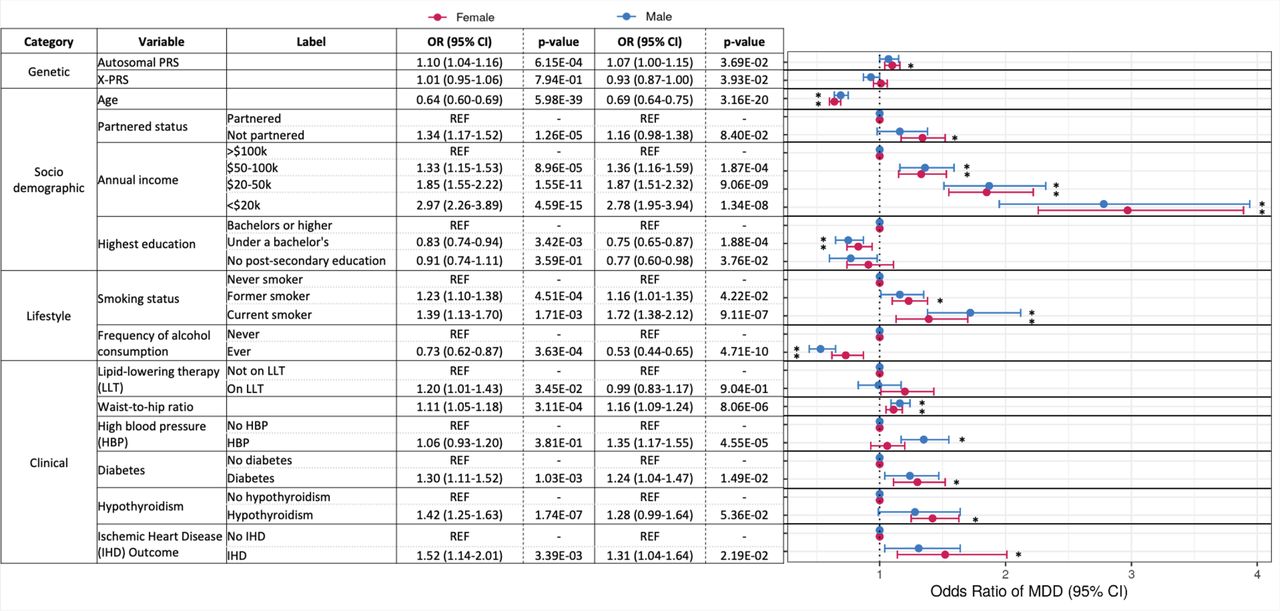 Sex differences in the associations of genetic sociodemographic